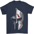 Gym Training Top Spartan Helmet MMA Mens T-Shirt Cotton Gildan Navy Blue