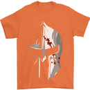 Gym Training Top Spartan Helmet MMA Mens T-Shirt Cotton Gildan Orange