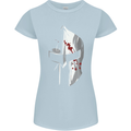 Gym Training Top Spartan Helmet MMA Womens Petite Cut T-Shirt Light Blue