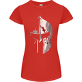 Gym Training Top Spartan Helmet MMA Womens Petite Cut T-Shirt Red