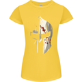 Gym Training Top Spartan Helmet MMA Womens Petite Cut T-Shirt Yellow