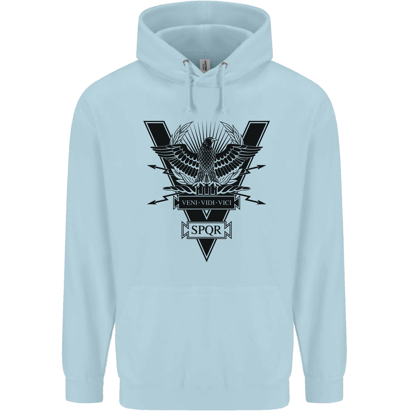 Gym Training Top Weightlifting SPQR Roman Childrens Kids Hoodie Light Blue