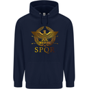 Gym Training Top Weightlifting SPQR Roman Childrens Kids Hoodie Navy Blue