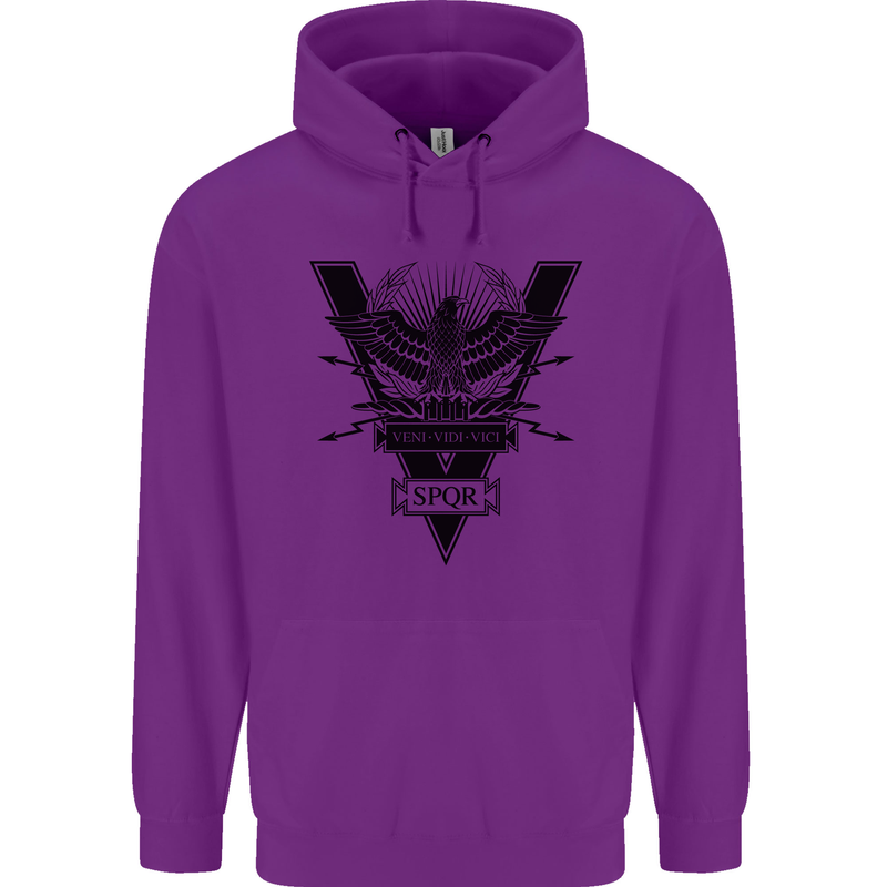 Gym Training Top Weightlifting SPQR Roman Childrens Kids Hoodie Purple