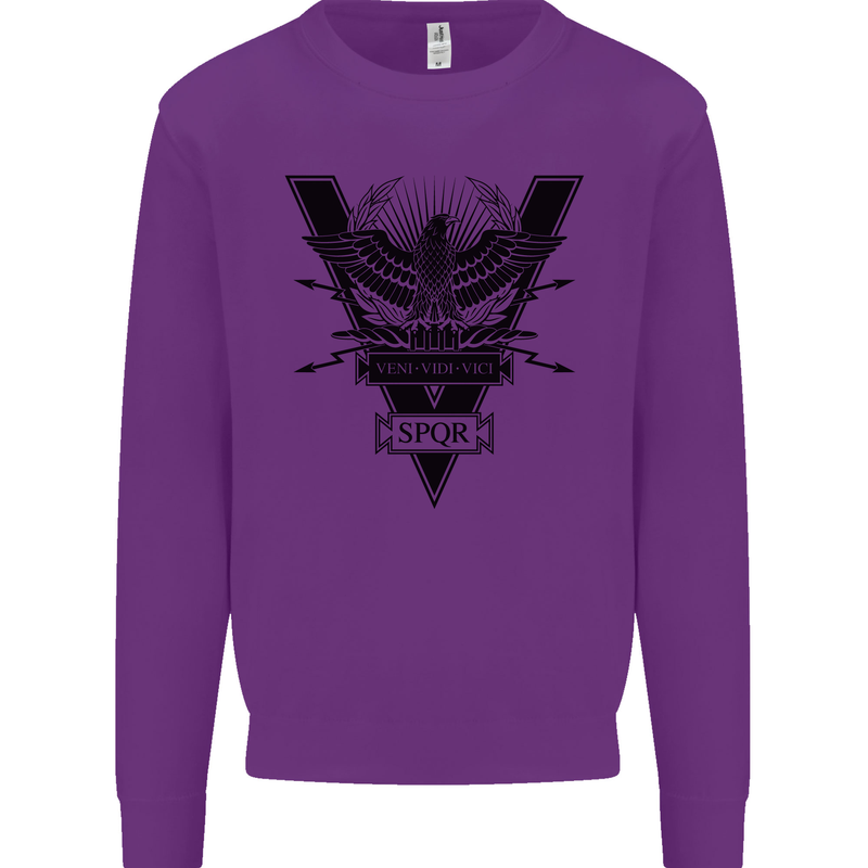 Gym Training Top Weightlifting SPQR Roman Kids Sweatshirt Jumper Purple