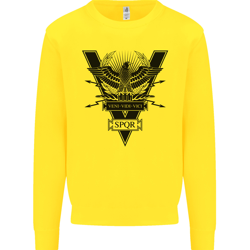 Gym Training Top Weightlifting SPQR Roman Kids Sweatshirt Jumper Yellow