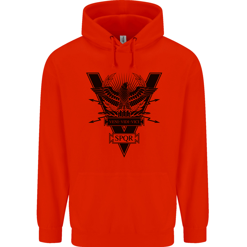 Gym Training Top Weightlifting SPQR Roman Mens 80% Cotton Hoodie Bright Red