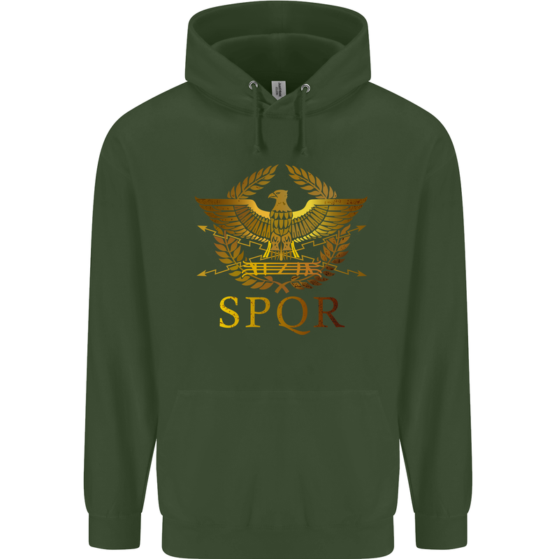 Gym Training Top Weightlifting SPQR Roman Mens 80% Cotton Hoodie Forest Green