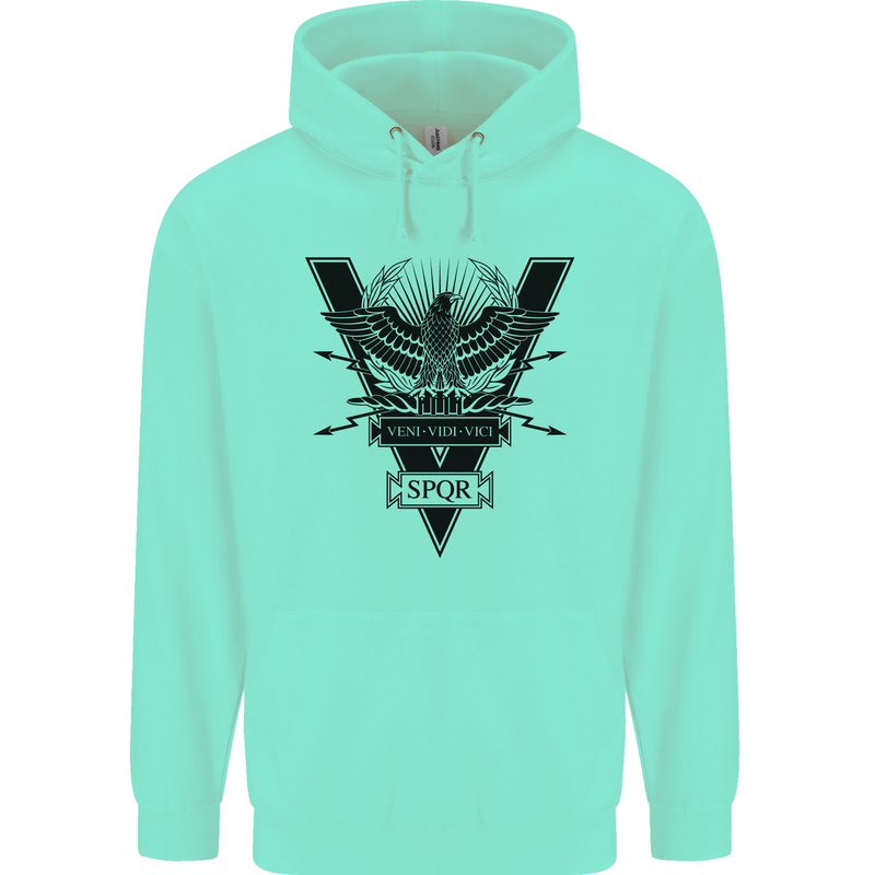 Gym Training Top Weightlifting SPQR Roman Mens 80% Cotton Hoodie Peppermint