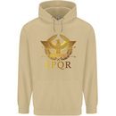 Gym Training Top Weightlifting SPQR Roman Mens 80% Cotton Hoodie Sand