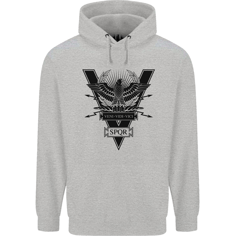 Gym Training Top Weightlifting SPQR Roman Mens 80% Cotton Hoodie Sports Grey