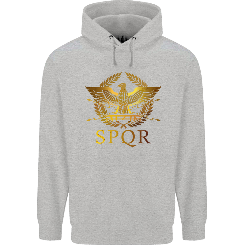 Gym Training Top Weightlifting SPQR Roman Mens 80% Cotton Hoodie Sports Grey