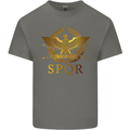 Gym Training Top Weightlifting SPQR Roman Mens Cotton T-Shirt Tee Top Charcoal