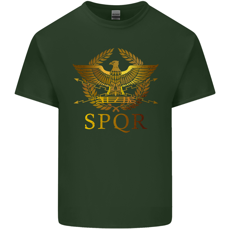 Gym Training Top Weightlifting SPQR Roman Mens Cotton T-Shirt Tee Top Forest Green