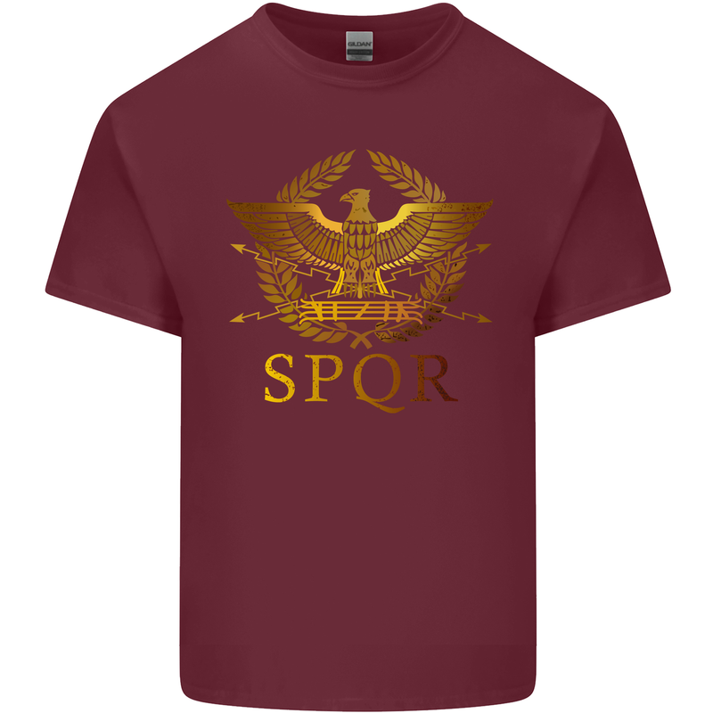 Gym Training Top Weightlifting SPQR Roman Mens Cotton T-Shirt Tee Top Maroon