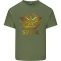 Gym Training Top Weightlifting SPQR Roman Mens Cotton T-Shirt Tee Top Military Green