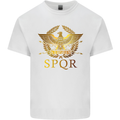 Gym Training Top Weightlifting SPQR Roman Mens Cotton T-Shirt Tee Top White