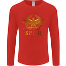 Gym Training Top Weightlifting SPQR Roman Mens Long Sleeve T-Shirt Red