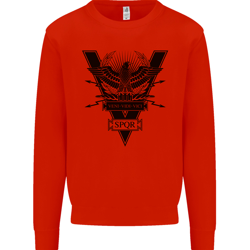 Gym Training Top Weightlifting SPQR Roman Mens Sweatshirt Jumper Bright Red