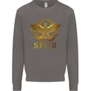 Gym Training Top Weightlifting SPQR Roman Mens Sweatshirt Jumper Charcoal