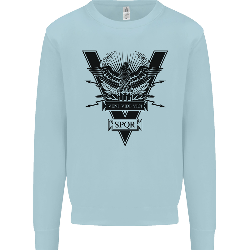 Gym Training Top Weightlifting SPQR Roman Mens Sweatshirt Jumper Light Blue