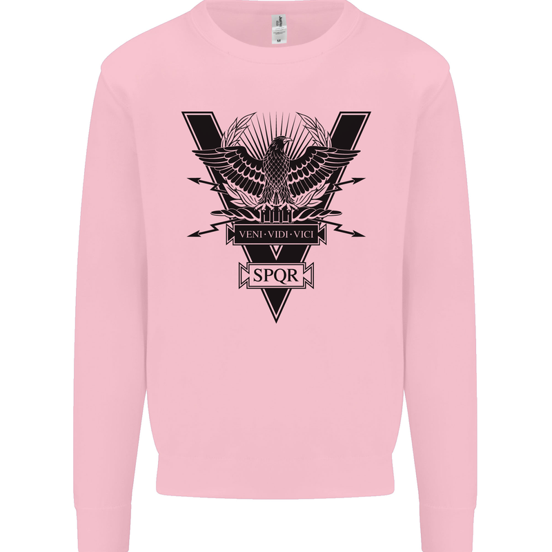 Gym Training Top Weightlifting SPQR Roman Mens Sweatshirt Jumper Light Pink