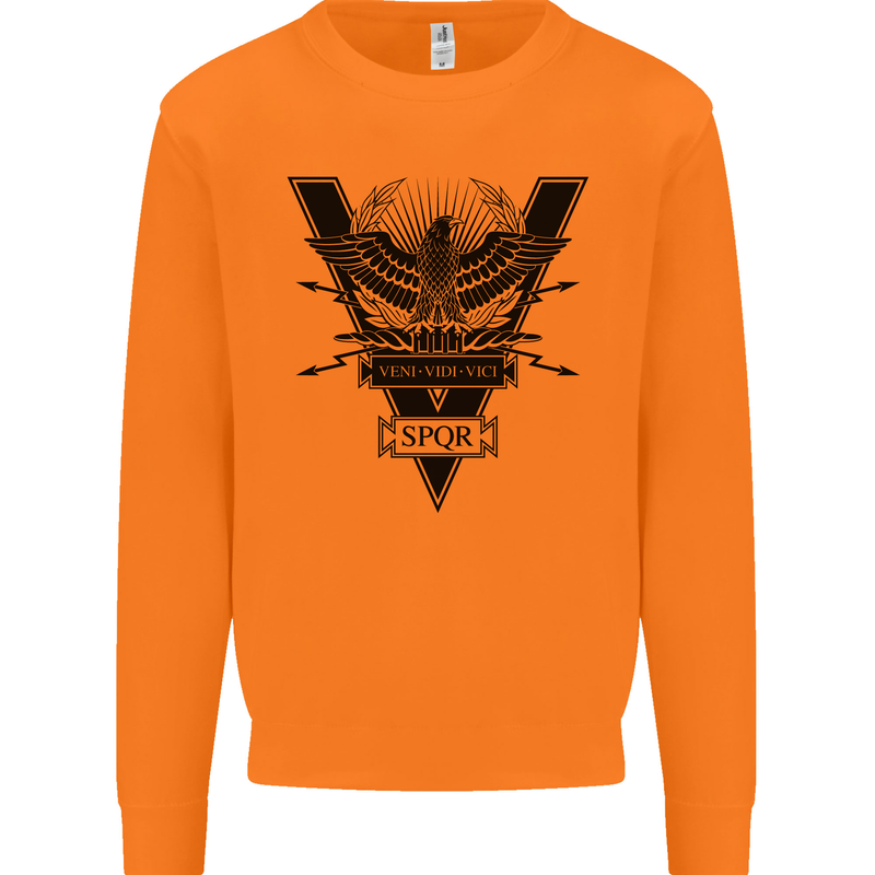 Gym Training Top Weightlifting SPQR Roman Mens Sweatshirt Jumper Orange