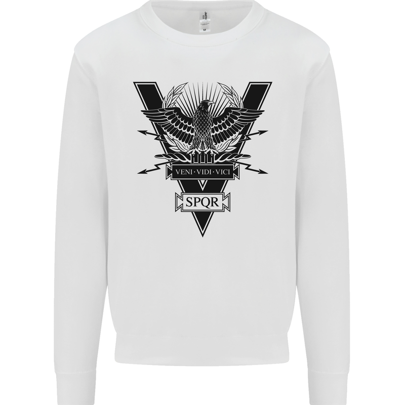 Gym Training Top Weightlifting SPQR Roman Mens Sweatshirt Jumper White