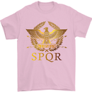 Gym Training Top Weightlifting SPQR Roman Mens T-Shirt Cotton Gildan Light Pink