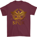 Gym Training Top Weightlifting SPQR Roman Mens T-Shirt Cotton Gildan Maroon