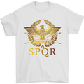 Gym Training Top Weightlifting SPQR Roman Mens T-Shirt Cotton Gildan White