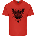 Gym Training Top Weightlifting SPQR Roman Mens V-Neck Cotton T-Shirt Red