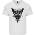 Gym Training Top Weightlifting SPQR Roman Mens V-Neck Cotton T-Shirt White