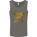 Gym Training Top Weightlifting SPQR Roman Mens Vest Tank Top Charcoal