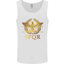 Gym Training Top Weightlifting SPQR Roman Mens Vest Tank Top White