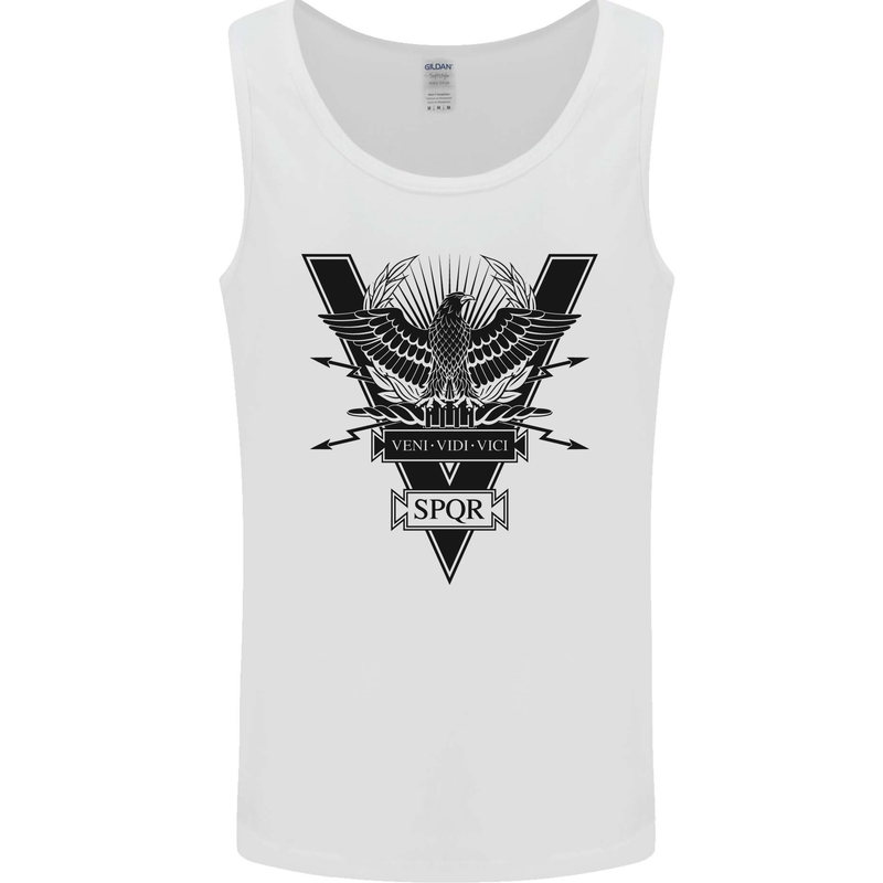 Gym Training Top Weightlifting SPQR Roman Mens Vest Tank Top White