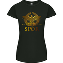 Gym Training Top Weightlifting SPQR Roman Womens Petite Cut T-Shirt Black