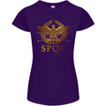 Gym Training Top Weightlifting SPQR Roman Womens Petite Cut T-Shirt Purple