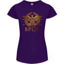 Gym Training Top Weightlifting SPQR Roman Womens Petite Cut T-Shirt Purple