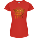 Gym Training Top Weightlifting SPQR Roman Womens Petite Cut T-Shirt Red