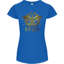 Gym Training Top Weightlifting SPQR Roman Womens Petite Cut T-Shirt Royal Blue