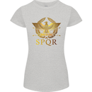 Gym Training Top Weightlifting SPQR Roman Womens Petite Cut T-Shirt Sports Grey