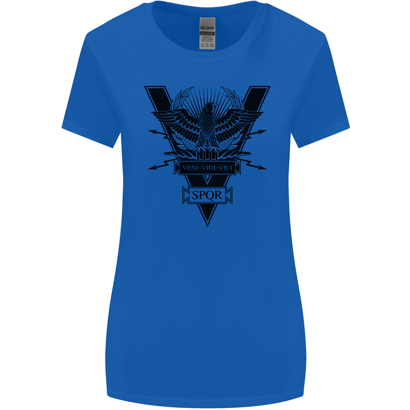 Gym Training Top Weightlifting SPQR Roman Womens Wider Cut T-Shirt Royal Blue