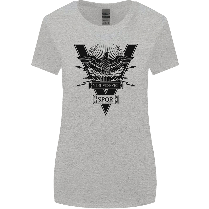 Gym Training Top Weightlifting SPQR Roman Womens Wider Cut T-Shirt Sports Grey