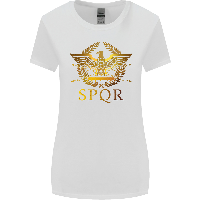 Gym Training Top Weightlifting SPQR Roman Womens Wider Cut T-Shirt White