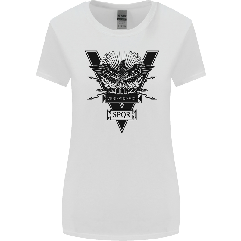 Gym Training Top Weightlifting SPQR Roman Womens Wider Cut T-Shirt White