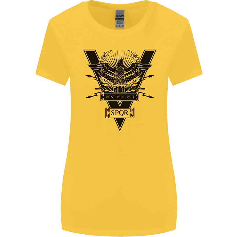 Gym Training Top Weightlifting SPQR Roman Womens Wider Cut T-Shirt Yellow