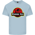 Gym Worked Out Training Top Fitness Mens Cotton T-Shirt Tee Top Light Blue