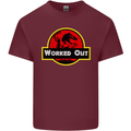 Gym Worked Out Training Top Fitness Mens Cotton T-Shirt Tee Top Maroon