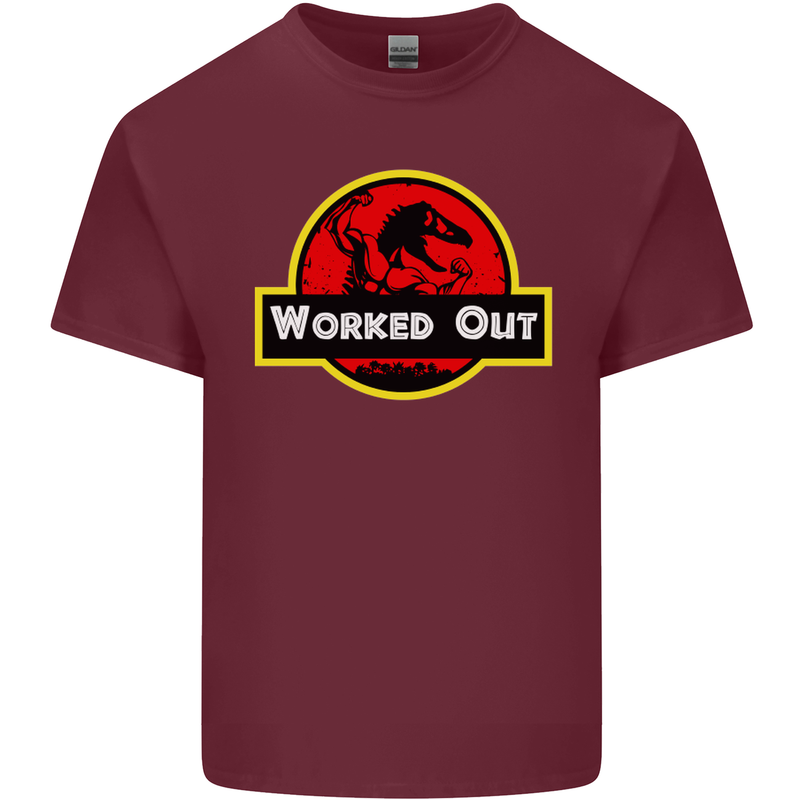 Gym Worked Out Training Top Fitness Mens Cotton T-Shirt Tee Top Maroon